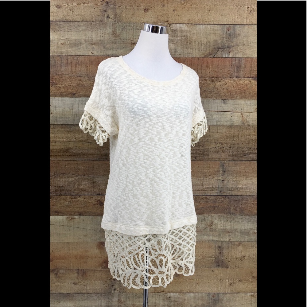 Anthropologie Saturday Sunday Woven Crochet Top - Picture 2 of 7